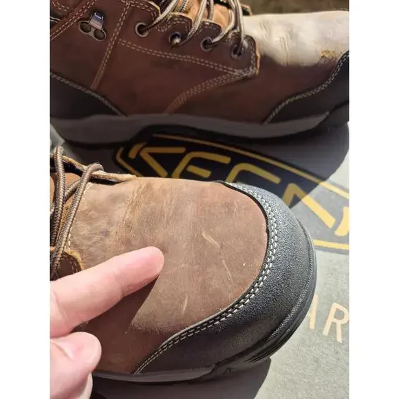 Keen Utility Mens Evanston 6in WP CT Bison/Black Leather Work Boots Size 13 EE - Picture 9 of 11